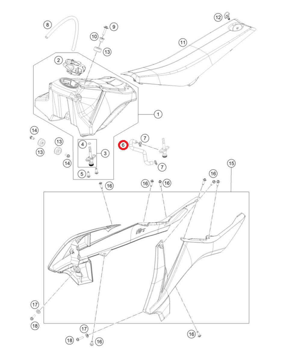 Шланг топливный KTM, HQV, GASGAS MC-65