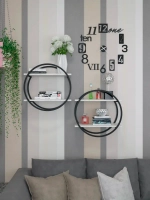 Набор полок круглых настенных черно-белых  - ЧБ