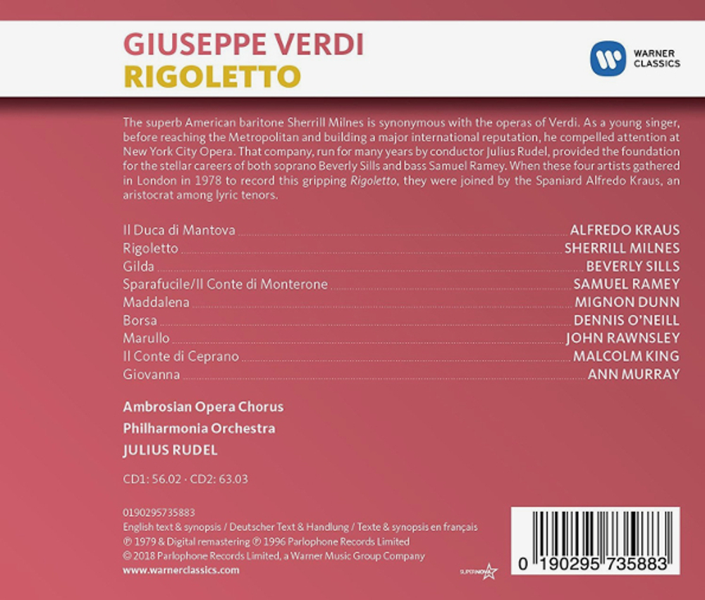 Julius Rudel / Verdi: Rigoletto (2CD)