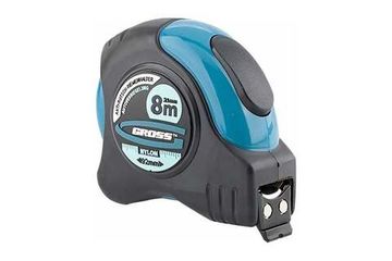 Рулетка "Schlagfest", 8 м x 25 мм, магн. обрез зацеп, двухст. шкала, нейлон покр. автоматич Gross 31114