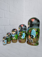 Матрешка "Котик Рыбак" 5мест