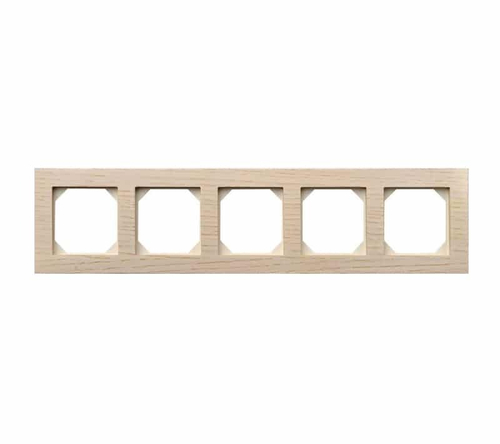 Рамка Пятиместная Дуб Беленный (Универсальный Монтаж) LIREGUS EPSILON