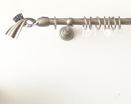 Карниз кованый витой "Темпо" d19 мм однорядный, цвет хром матовый