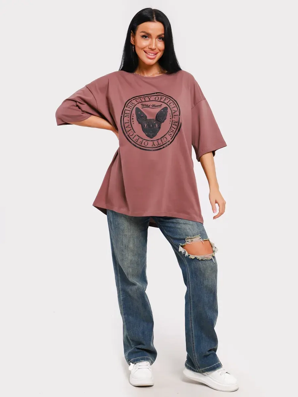 Футболка оверсайз больших размеров принт