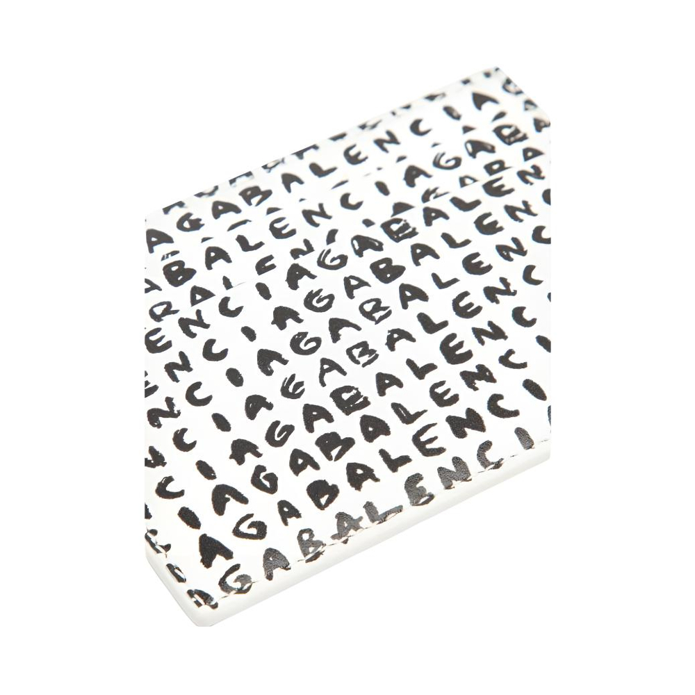 Balenciaga Cash Cow Leather Card Holder Card Holder Men"s Black White