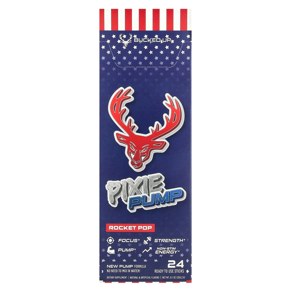 Bucked Up, Pixie Pump, Rocket Pop, 24 палочки по 10,8 г (0,38 унции)