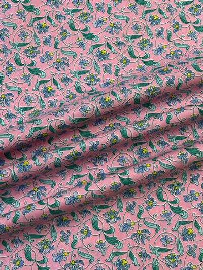 Хлопок Liberty розовый с цветочным принтом Lasenby Cotton: The London Parks Collection - Park Gates