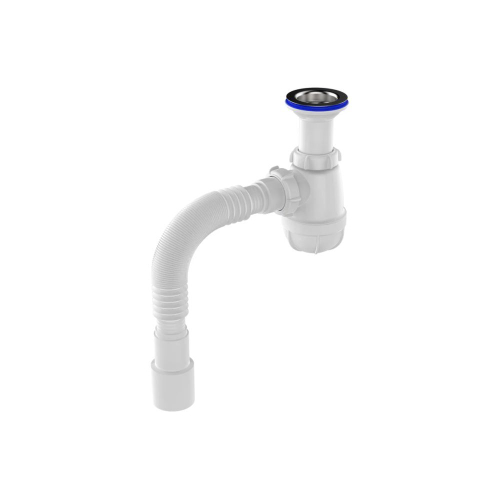 AGUANT Сифон для кухни 1 1/2х40 со смещением мет.реш прямоуг/кругл переливы гт 40х40/50