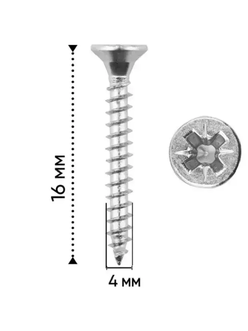 МЕБФУР/Саморезы универсальные, белый цинк 3,5х16 х 50 шт