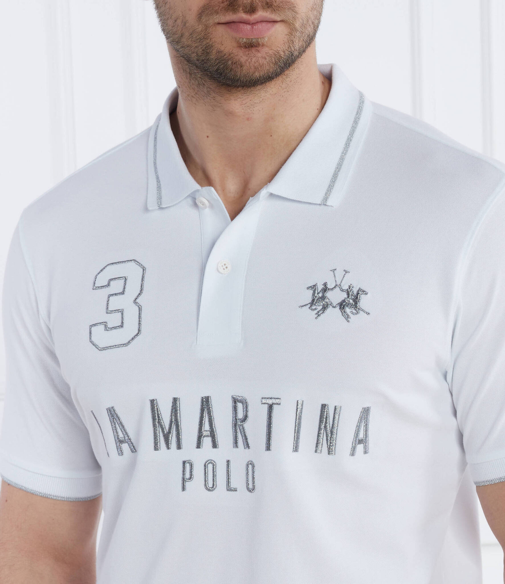 Поло La Martina - белый(YMP320 PK001)