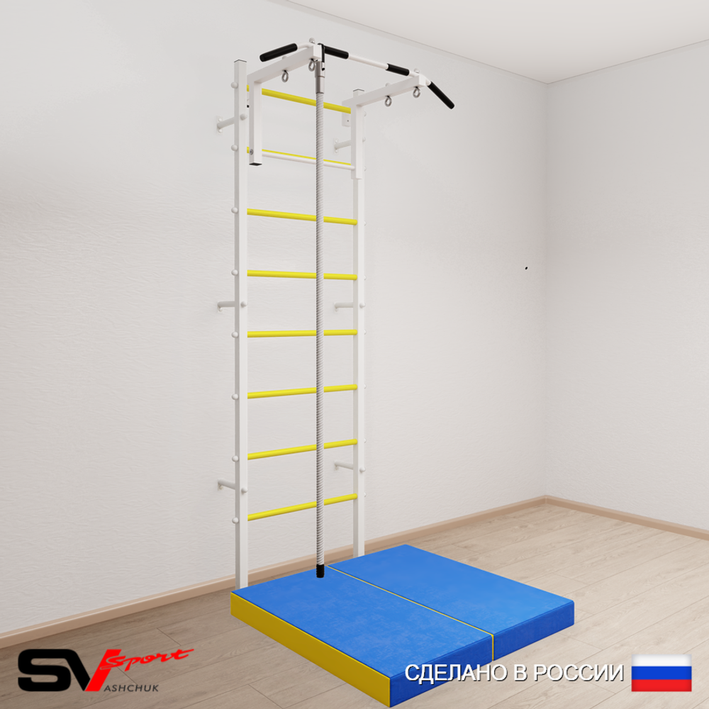 Шведская стенка Sv Sport усиленная 6094 (Турник стандарт/Канат/Мат 1м)