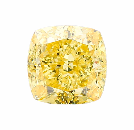 Лабораторно-выращенный бриллиант кушон 6.92 х 6.88 х 4.69 мм FancyVIVID YELLOW/VS1 2.13 ct