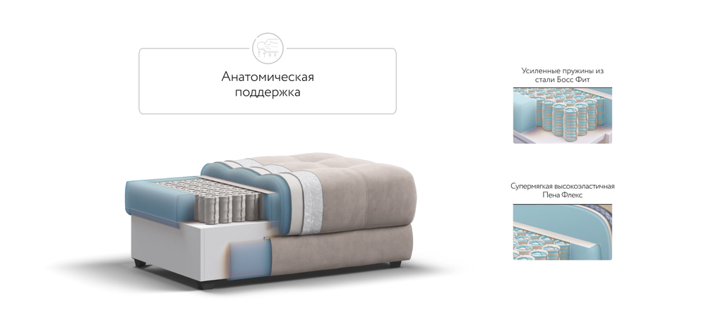 Босс пуф Велюр Монолит латте