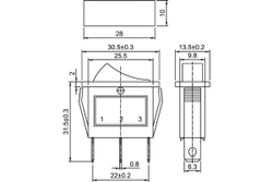 Клавишный выключатель REXANT 250v 15а (3с) on-off красный с подсветкой (rwb-404, sc-791, irs-101-1c) 36-2210