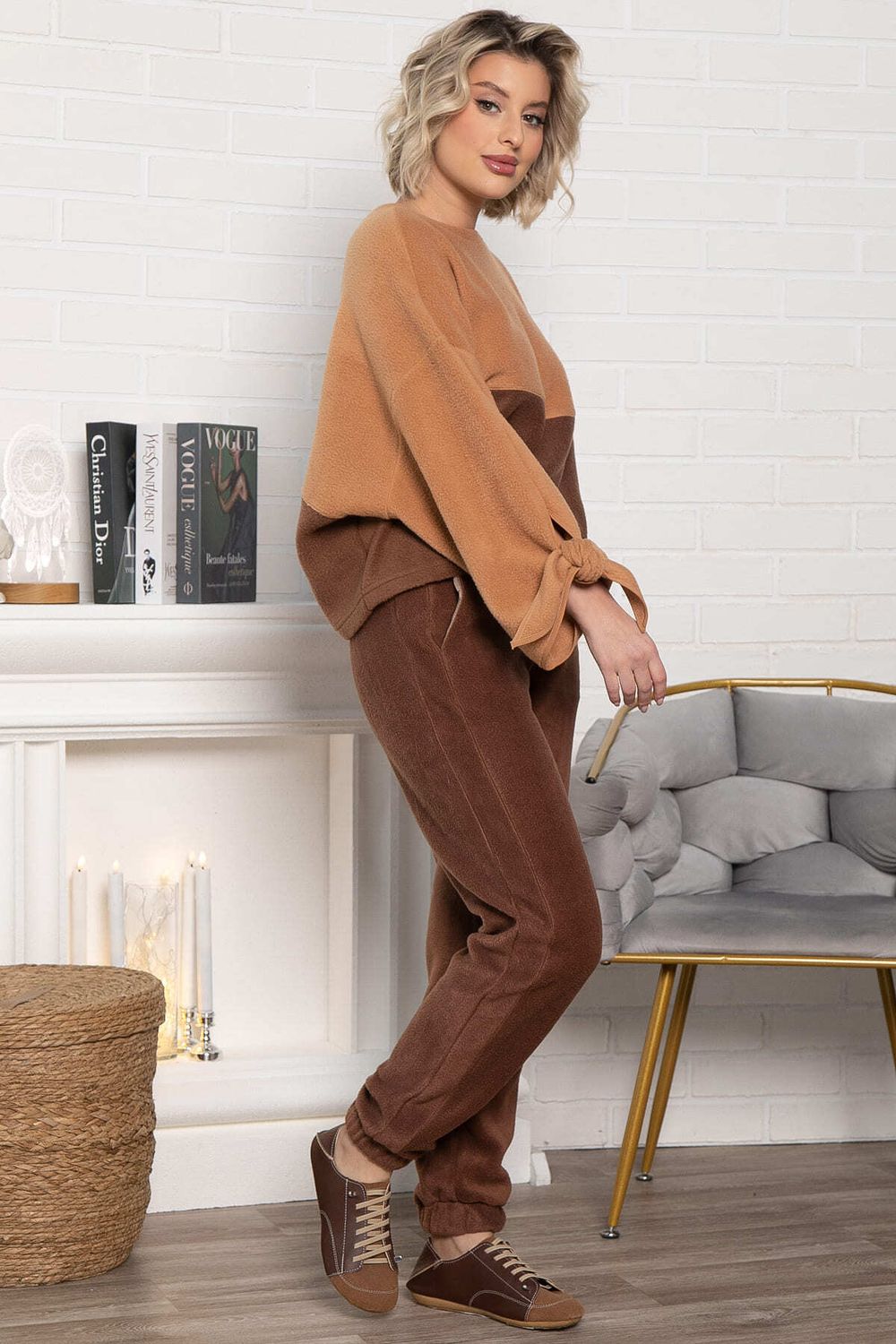 Костюм флисовый Уютный дуэт (шоколадный) К14966-10М LT Collection