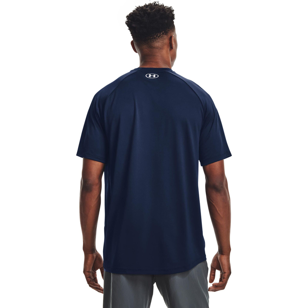 Мужское теннисное поло Under Armour Tech 2.0 Lockertag T-Shirt Men - Dark Blue, White