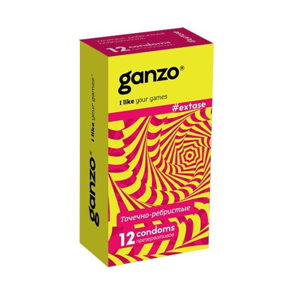 ПРЕЗЕРВАТИВЫ GANZO Точечно-ребристые, 12 шт