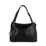 Сумка женская средняя кожаная 37х24х11 см чёрная 9790 Black