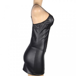 Кожаное платье с кружевом и стрепами Ohyeah Sexy Black +стринги, M-L