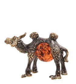 Народные промыслы AM-2817 Фигурка «Верблюд» (латунь, янтарь)
