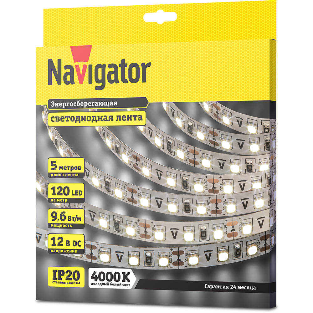 СД Лента Navigator 71 408 NLS-3528W120-9.6-IP20-12V R5