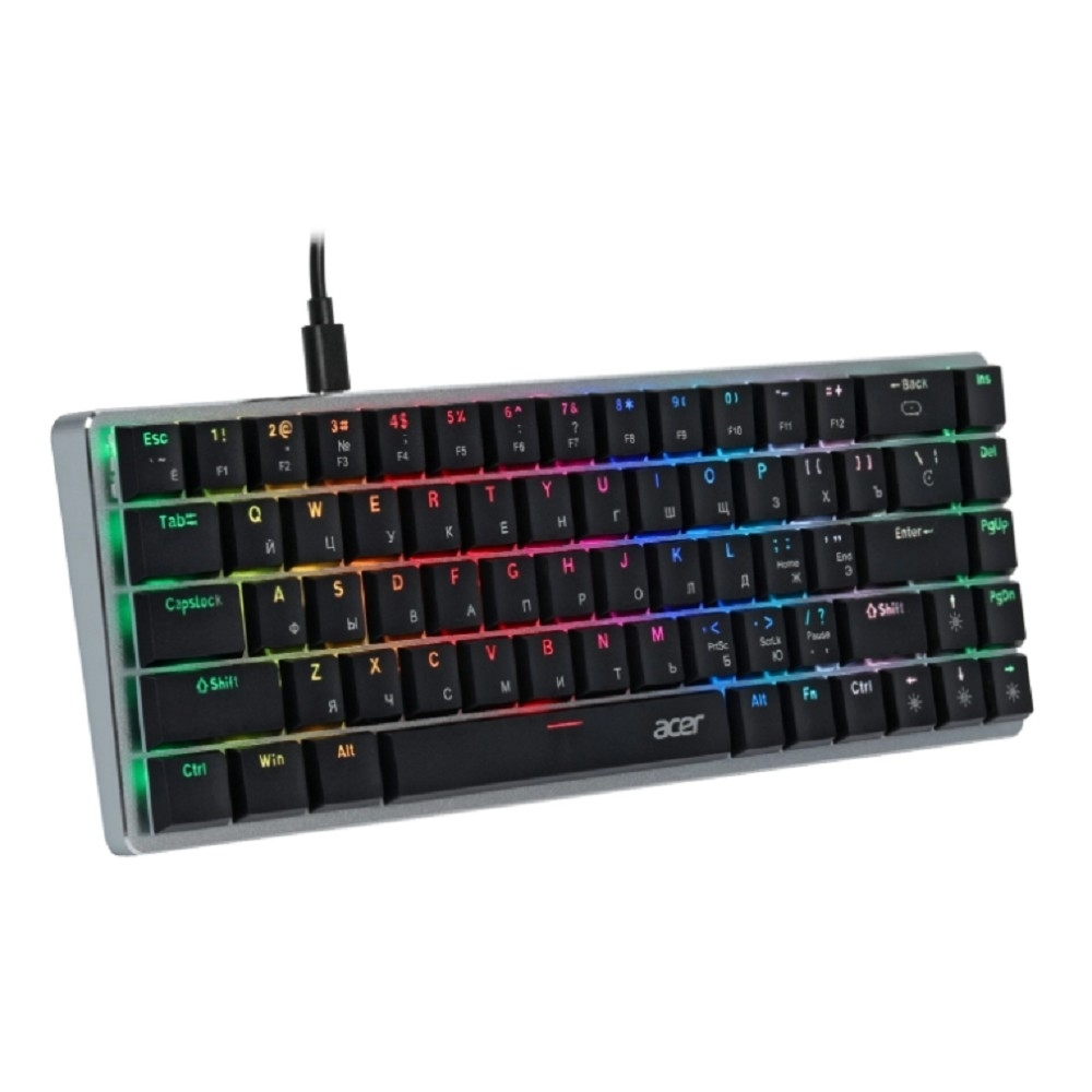 Клавиатура Acer OKW302 [ZL.KBDCC.01C] USB, серебристый