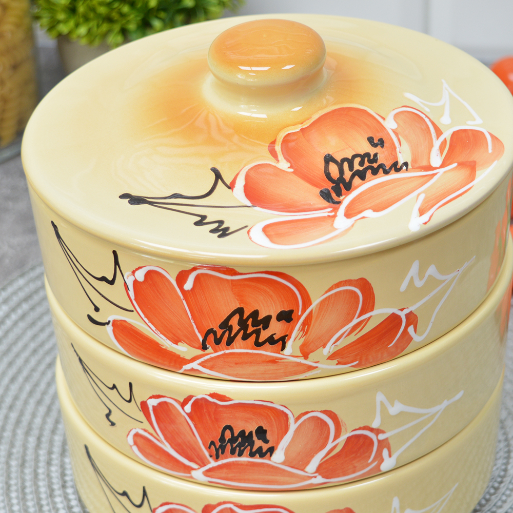 Набор для холодца 3 предмета "Подарочный" Мак бежевый