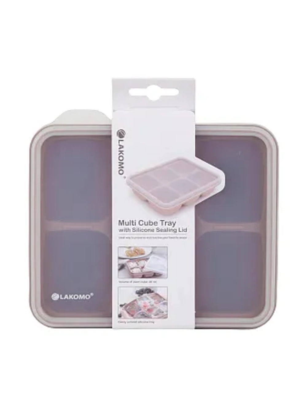 Форма для льда с крышкой "Ice cube" 6 ячеек, 15х13,3х4см, цв.пыльная роза