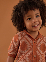 Кардиган с коротким рукавом для мальчика Next AA9-501, Кирпичный