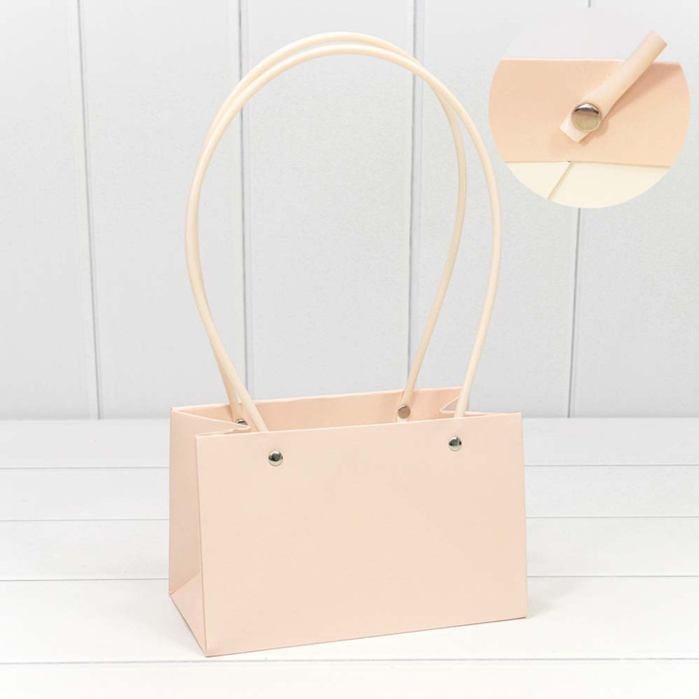 Пакет подарочный 19х12х10.5см Ваза для цветов (Персиковый)