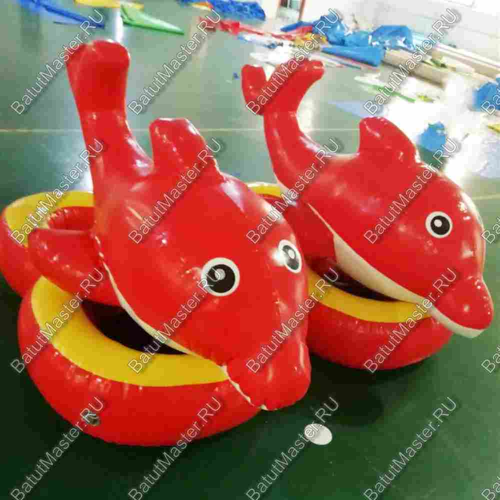 Надувной водный аттракцион "Красный дельфин" 2*1,3*0,6 м
