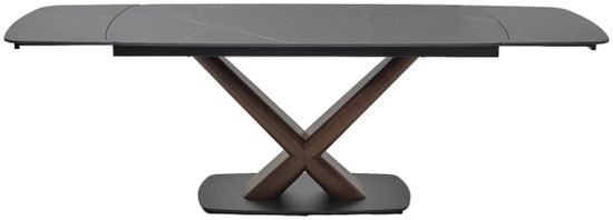 Стол BLANCO 160 MATT BLACK MARBLE SOLID CERAMIC / Орех