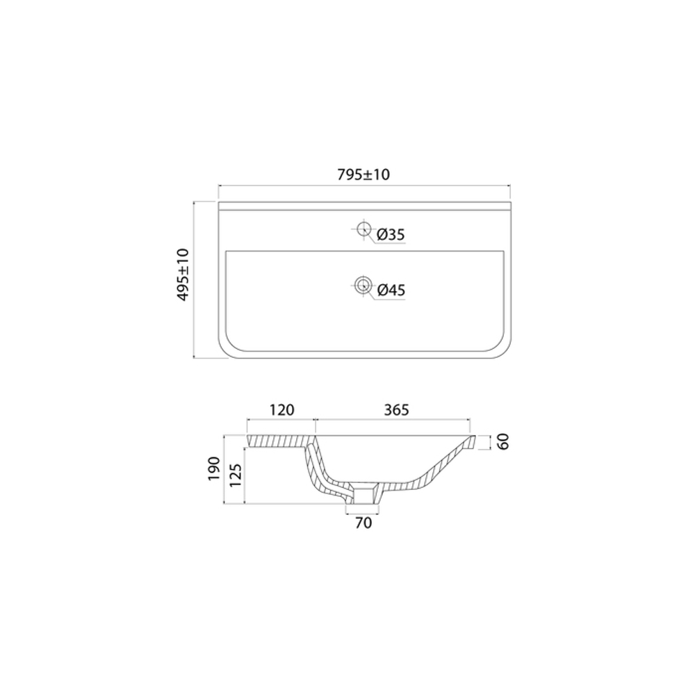 Умывальник мебельный IDDIS Optima Home, 80 см, 017, 0178000i28