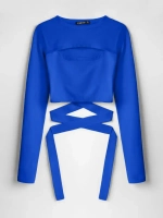 Кроп топ на завязках с длинным рукавом