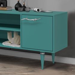 Тумба под ТВ Арт Колор matte 155см Классик Сильвер Пастельно-синий матовый