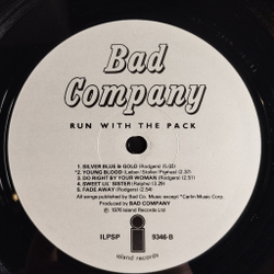 Винтажная виниловая пластинка LP Bad Company Run With The Pack (UK 1976)