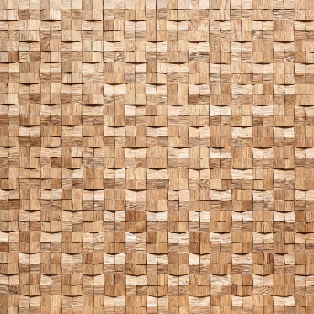 Деревянная мозаика для стен Wood Mosaic Домчик натур