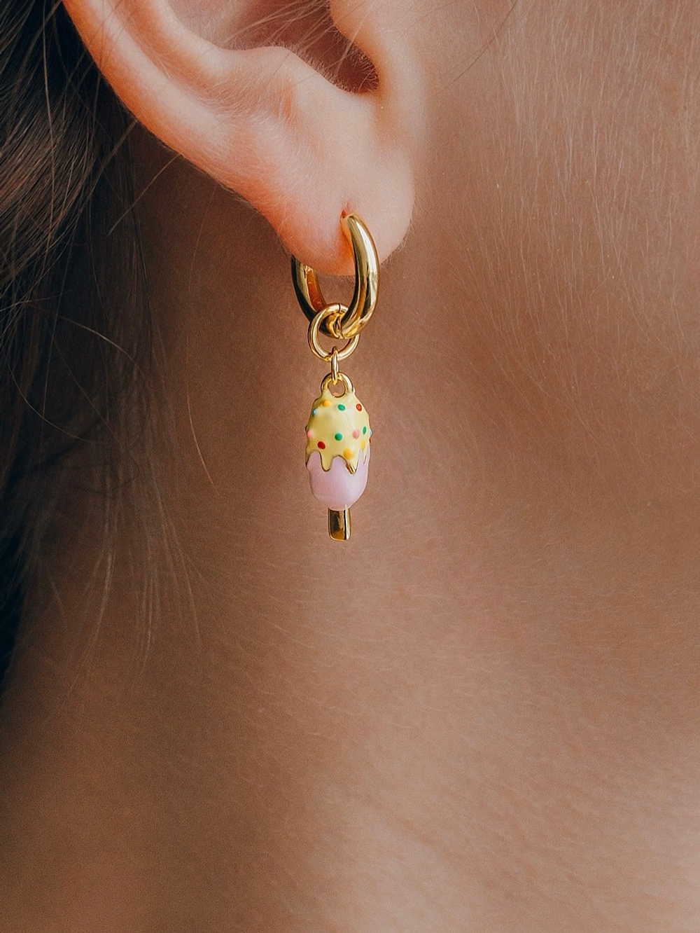 Серьги Клубничное мороженое