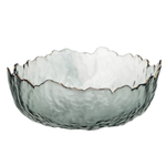 MILLIMI Салатник 20x20x9см, стекло, серый с золотой каймой