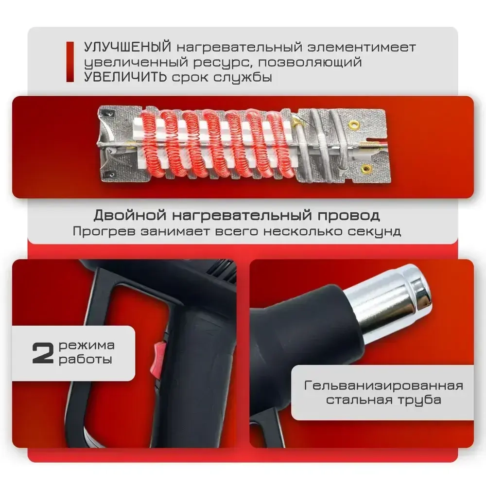 Фен строительный Hitman 2000 вт