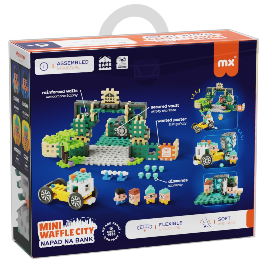 Marioinex - Мини-конструктор Waffle CITY Нападение на банк 148 шт. 906712