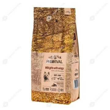 Rawival Wild Gifts with Wings сухой корм для взрослых собак карликовых и малых пород с уткой и фазаном - 2,5 кг