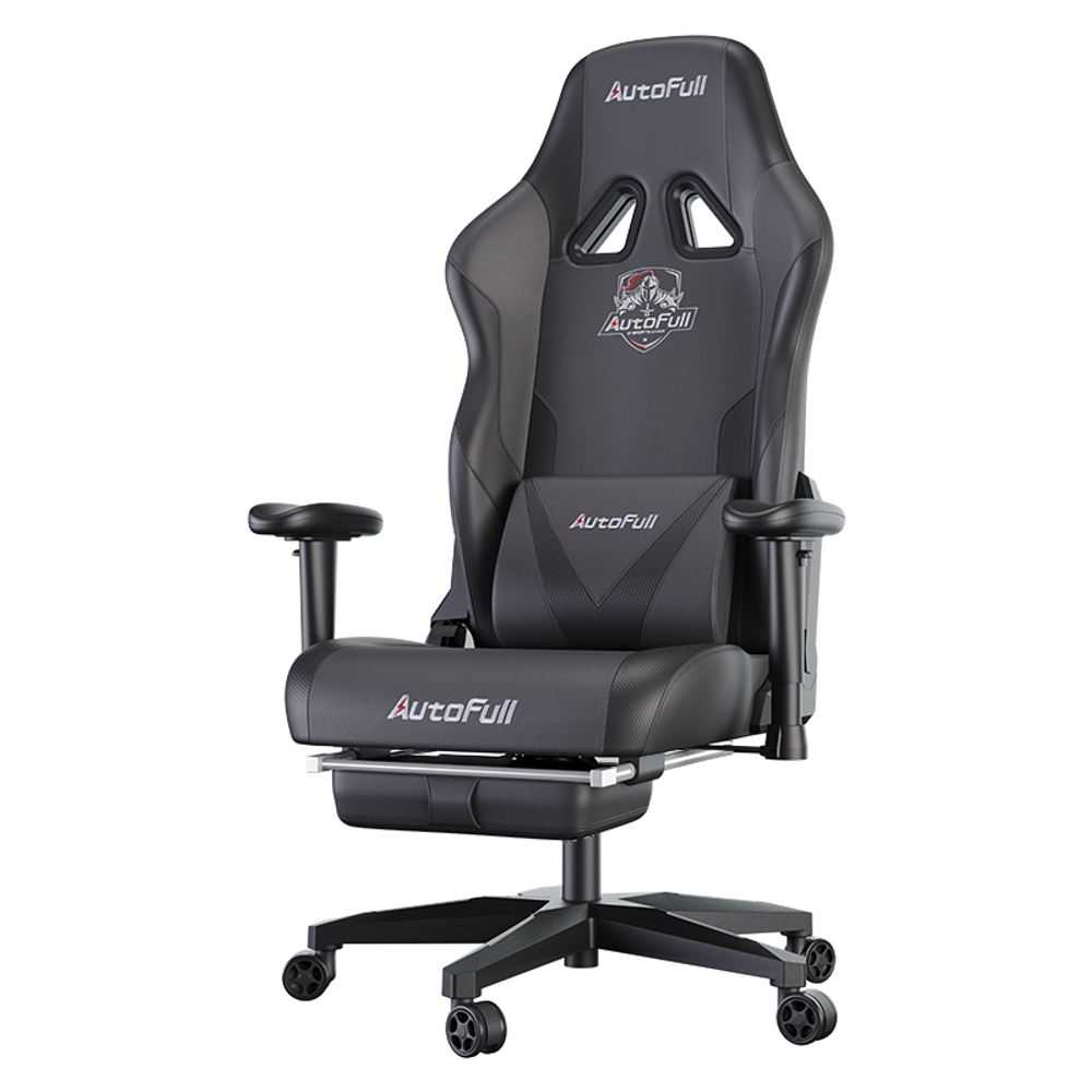 Премиум игровое кресло Autofull серия C3, AF050DS, с поддержкой для ног, черный (AF050DS)