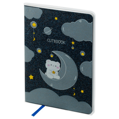 Записная книжка А5 80л., ЛАЙТ, кожзам, MESHU "Cutestar", съемная пластиковая обложка с дизайном, пантон, белила, блок в линию