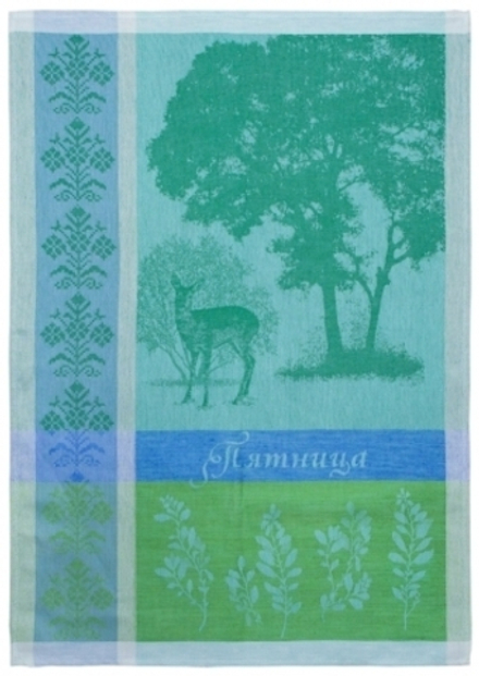 Салфетка-полотенце жаккардовая со льном Косуля