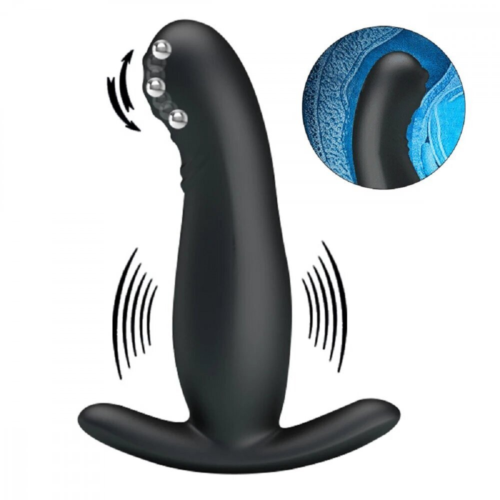 Вибростимулятор простаты с функцией переминания Pretty Love черный 12,5 см