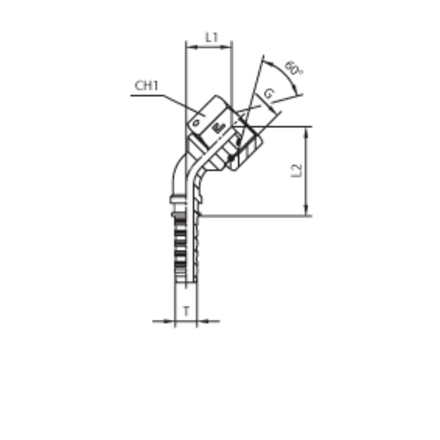 Фитинг DN 38 BSP (Г) 2 (45)  (штифтованная гайка) (o-ring)