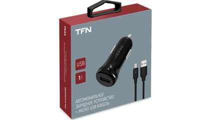 Автомобильное ЗУ с кабелем TFN-CC1U1AMICBK с кабелем Micro-USB 1A черный