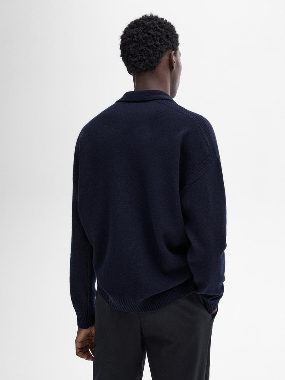 Massimo Dutti Свитер из смесовой шерсти, темно-синий