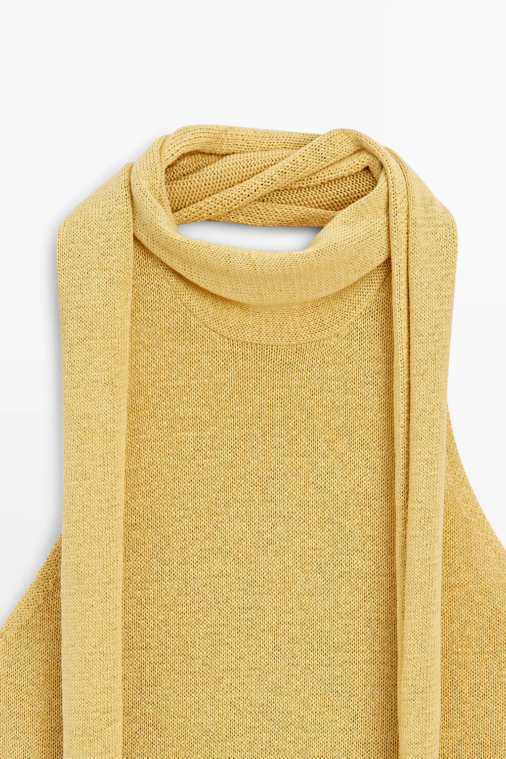 Топ-халтер из смешанного льна с шнурками - MASSIMO DUTTI